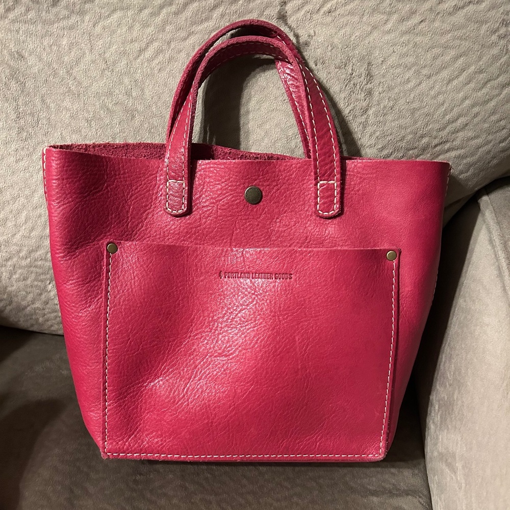 PLG Portland leather goods hibiscus mini crossbody tote retired color
